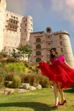 Red-Pink Asymmetrical Dress