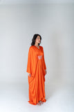 Orange-Pink Braided Long Kaftan