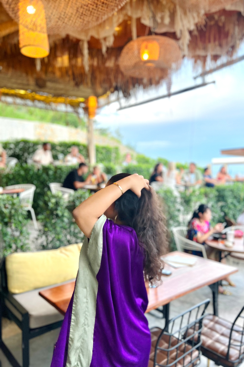 Purple- Green Short Kaftan Dress