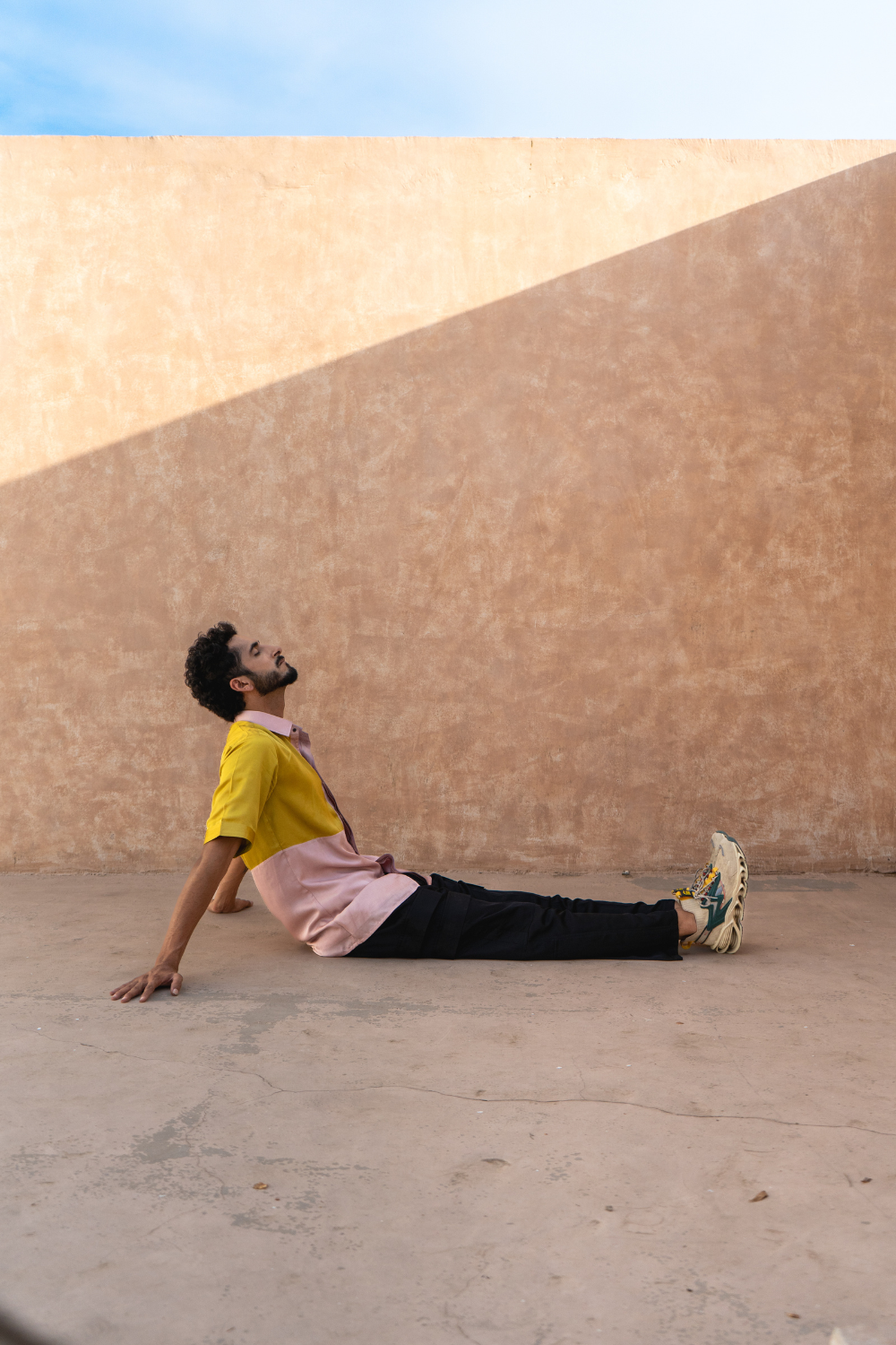 Pink-Yellow Color-Blocked Shirt