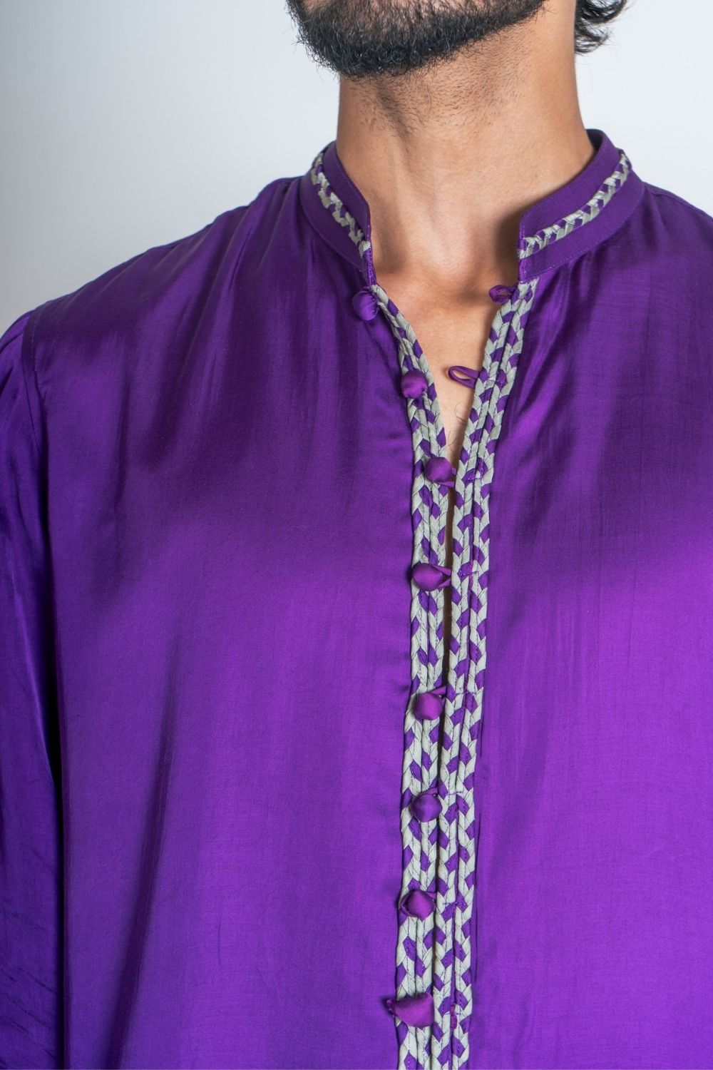 Purple-Green Braid Kurta