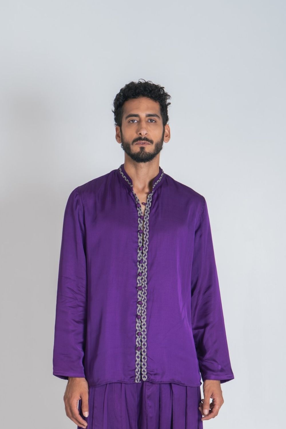 Purple-Green Braid Kurta