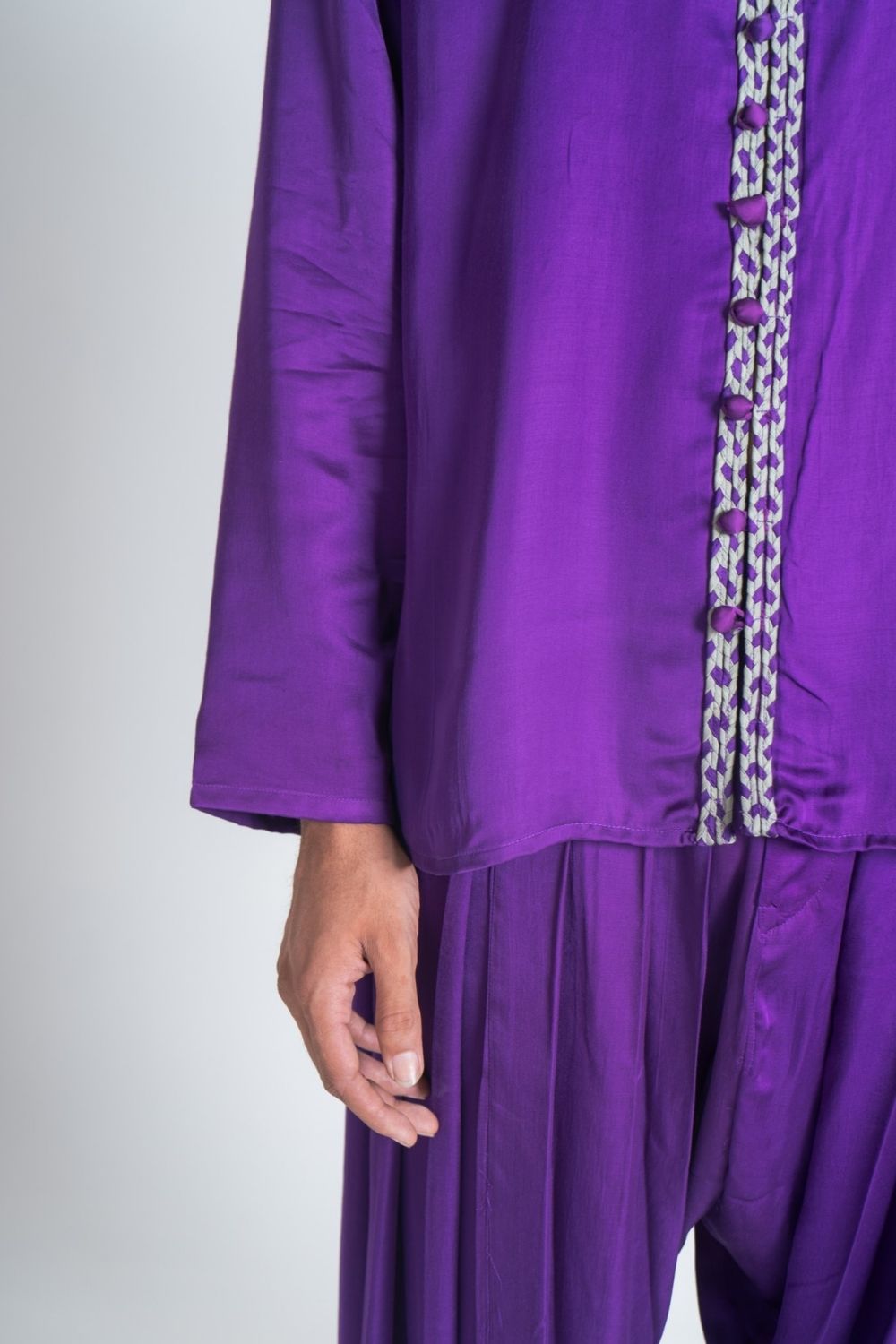 Purple-Green Braid Kurta