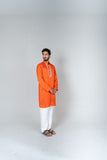 Orange-Pink Braid Kurta Set