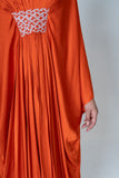 Orange-Pink Braided Long Kaftan