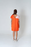 Orange-Pink Color-Block Short Dress