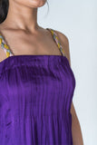 Color-Blocked Braided Sleeveless Purple Maxi Dress