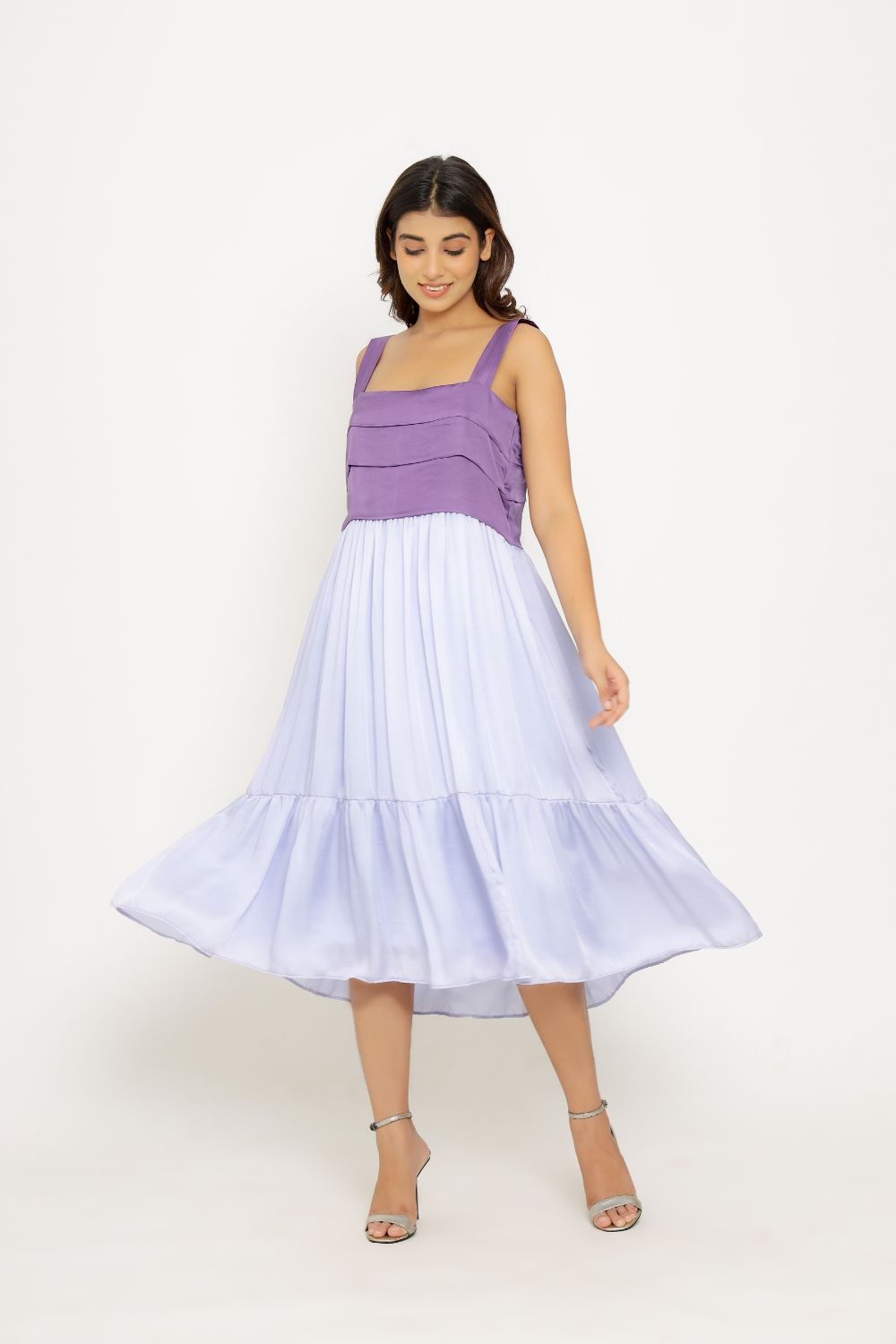 Purple-Lilac Midi Dress