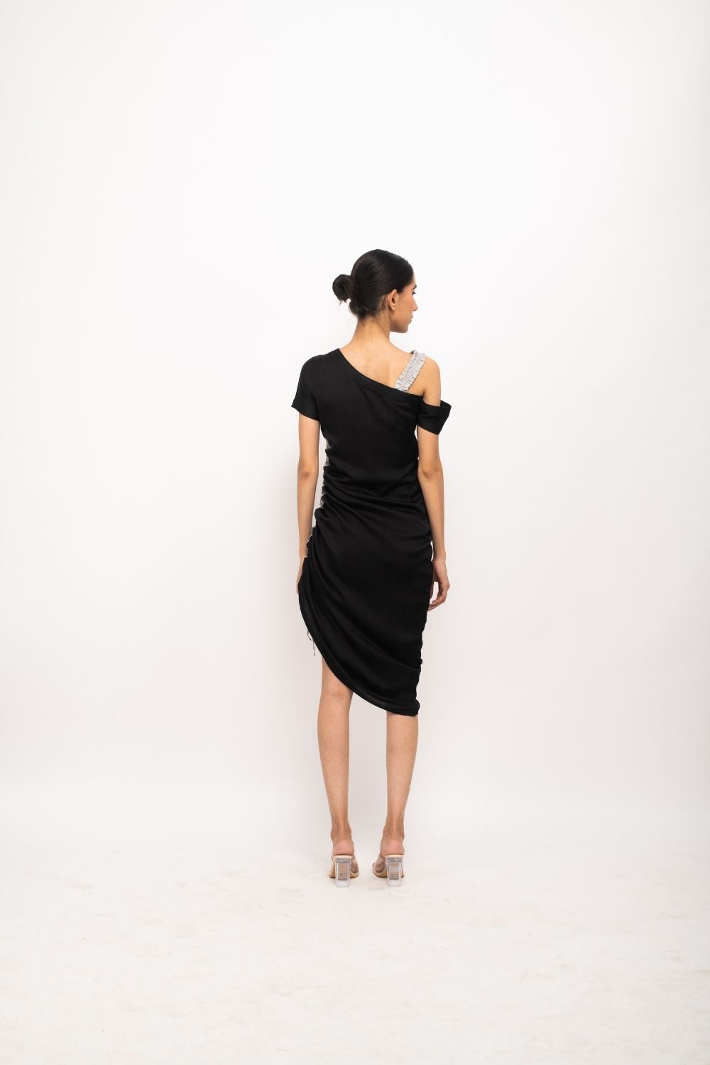 Black-Grey Rouching Dress