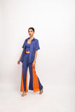 Blue-Orange Co-ord Set