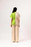 Ecru Green Half Half Blouse