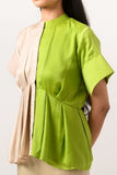 Ecru Green Half Half Blouse