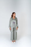 Green-Purple Braided Kaftan Co-rd Set