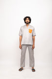 Grey-Orange Pocket Co-ord Set