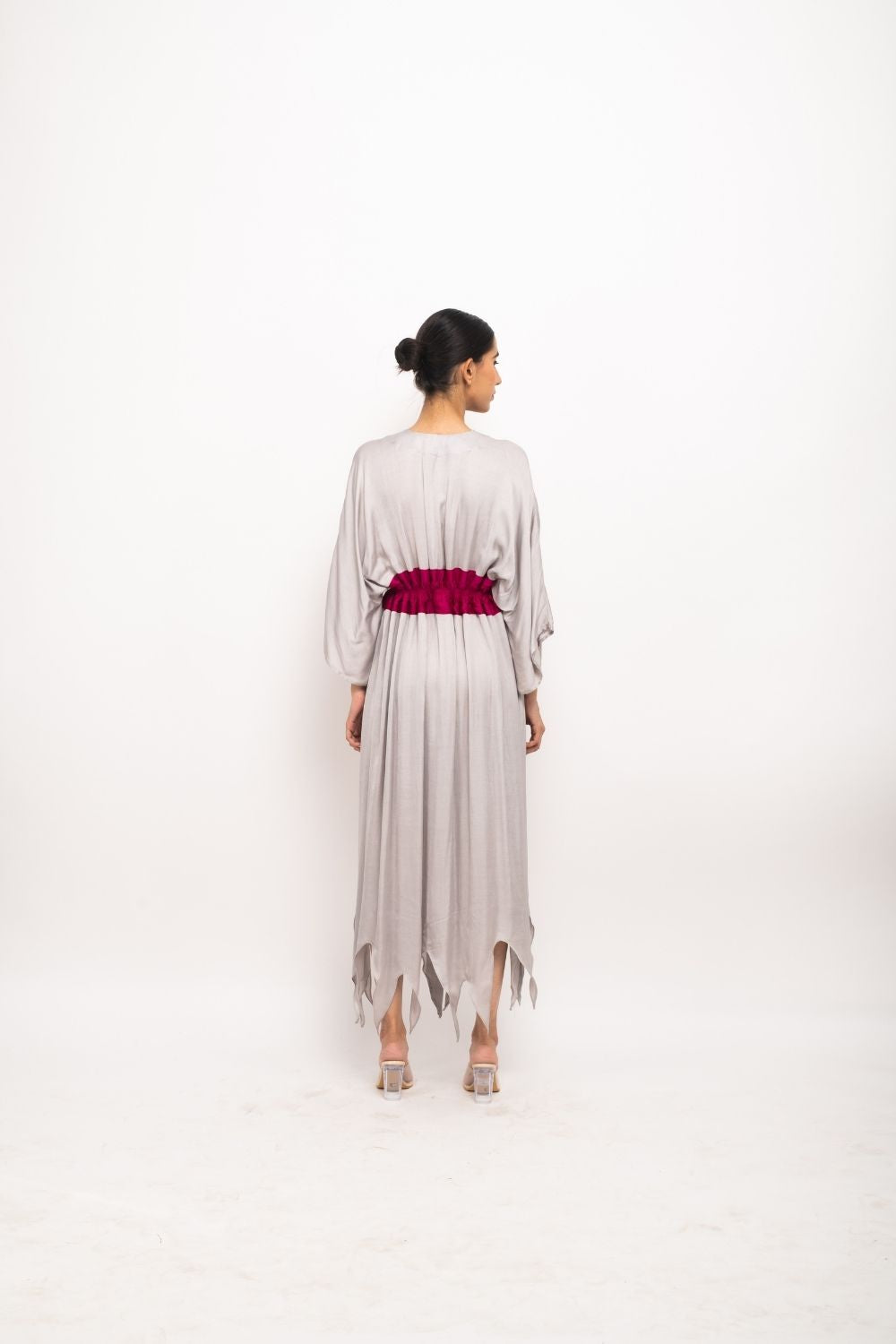 Grey-Wine Asymmetrical Cape