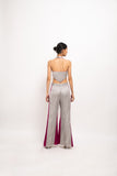 Grey-Wine Halter Neck Set