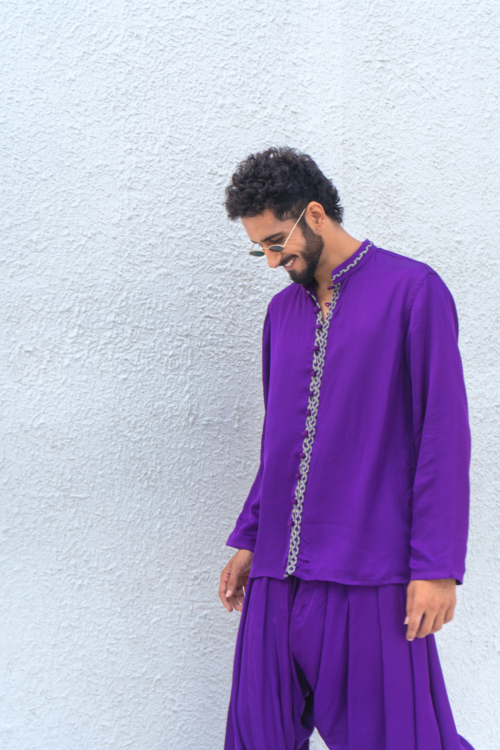 Purple-Green Braid Kurta