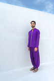 Purple-Green Braid Kurta