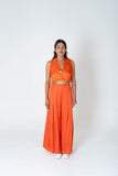 Orange Sleeveless Waistcoat Co-ord Set