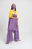 Purple Yellow Kurta Set