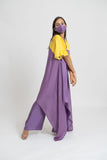 Purple Yellow Kurta Set