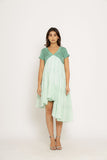 Teal-Tea Green Asymmetrical Dress