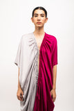 Wine-Grey Rouching Cape