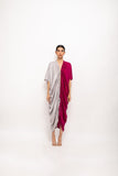 Wine-Grey Rouching Cape