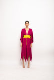 Wine-Neon Asymmetrical Cape