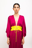 Wine-Neon Asymmetrical Cape