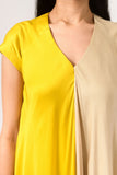 Yellow-Ecru Cap Dress