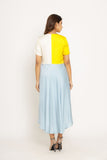 Yellow-Ice Blue Midi Dress