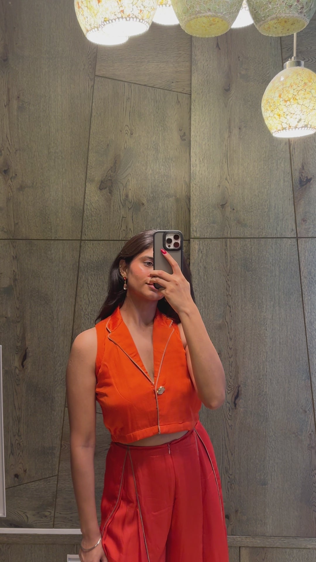 Orange Sleeveless Waistcoat Co-ord Set